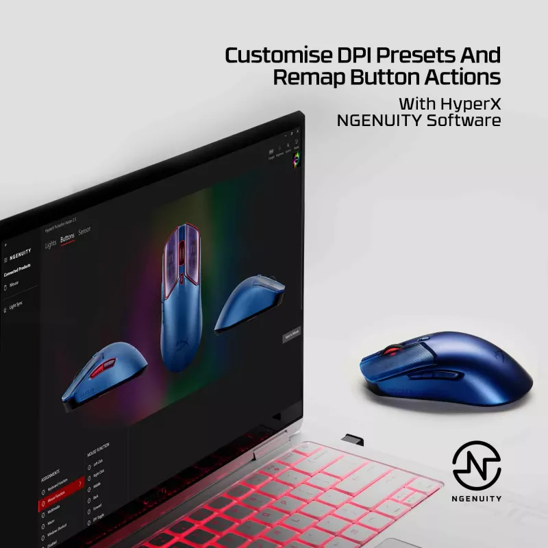 Bezdrôtová herná myš HP HyperX Pulsefire Haste 2 S Navy 64 g Li-Ion