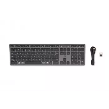 HP 720 Multi-Device nabíjateľná bezdrôtová klávesnica, Full-size (100%), bezdrôtová, USB + Bluetooth, mechanická, QWERTY, čierna