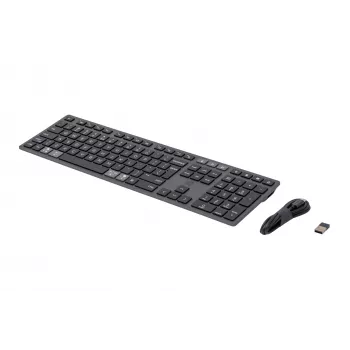 HP 720 Multi-Device nabíjateľná bezdrôtová klávesnica, Full-size (100%), bezdrôtová, USB + Bluetooth, mechanická, QWERTY, čierna