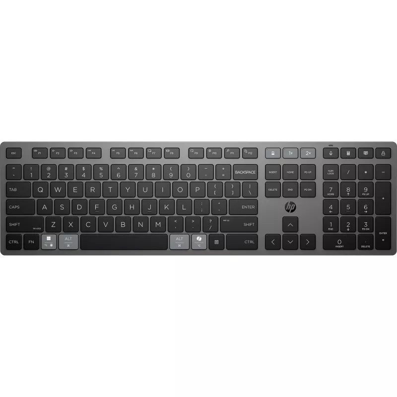 Bezdrôtová nabíjateľná Full-Size-QWERTY klávesnica HP 725 — model 9T5B2AA#UUW
