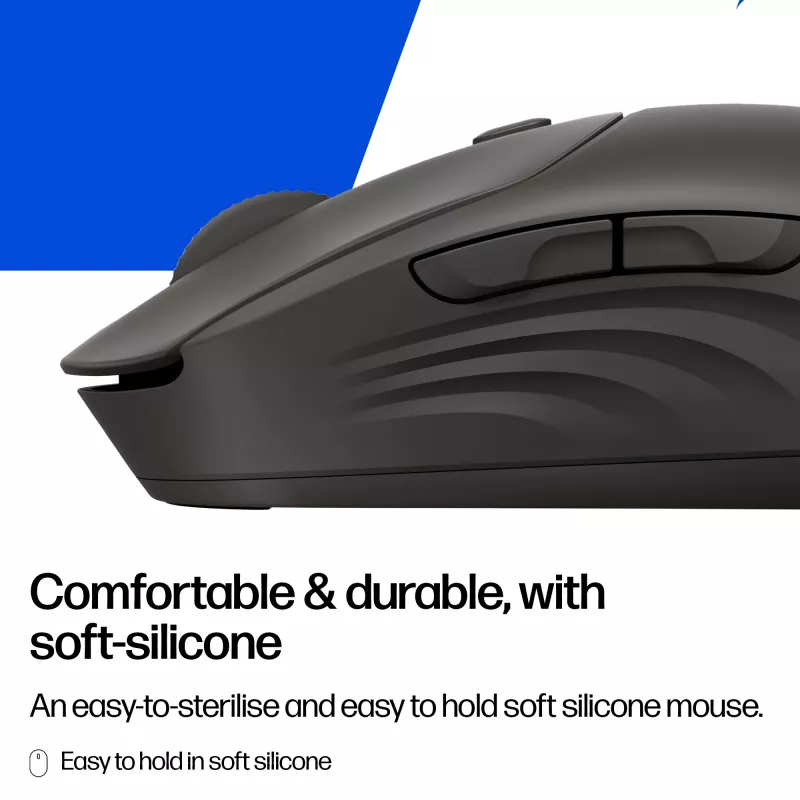 Bezdrôtová myš HP 405 Quiet — obojručná, optická 1200 DPI, RF Wireless + Bluetooth, 5 tlačidiel, na batérie, čierna