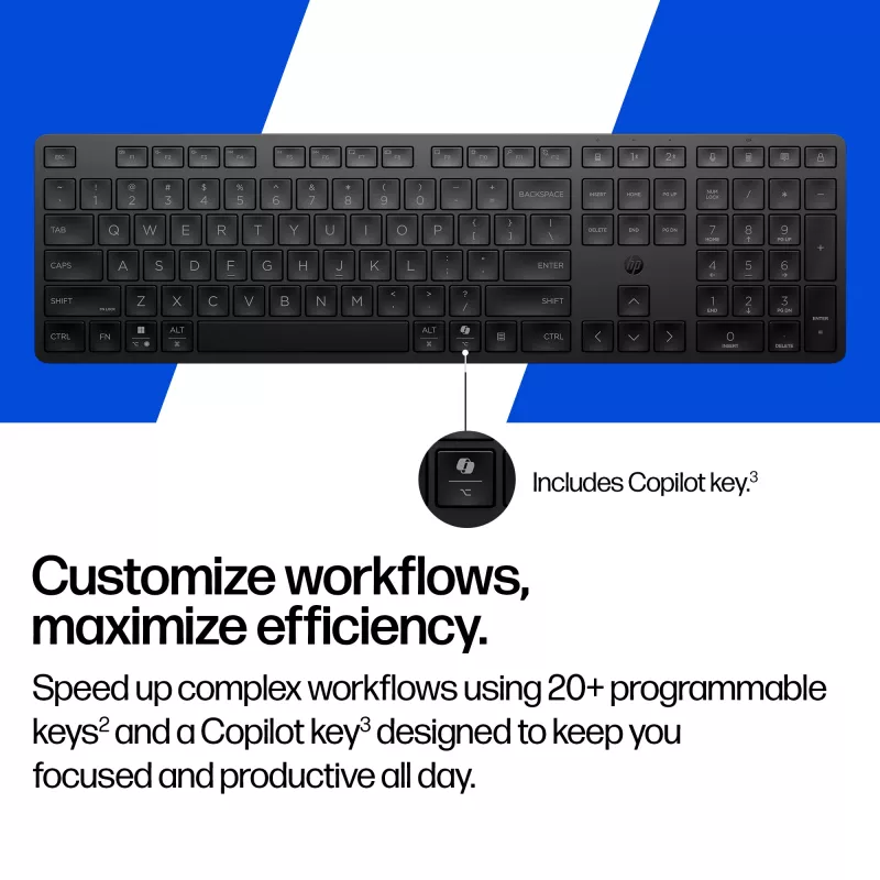 HP 495K Multi-Device Dual-Mode klávesnica, Full-Size (100 %), bezdrôtová, USB + Bluetooth, čierna