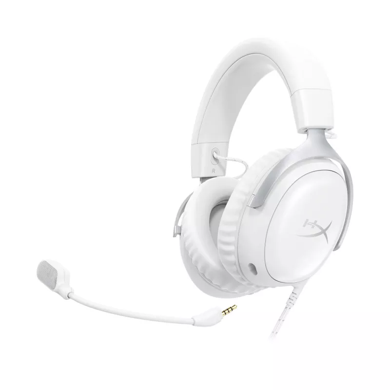 HyperX Cloud III - herný headset (biela), biela, Čína, Thajsko, Circumaural, uzavretý, 155 mm, 86,7 mm