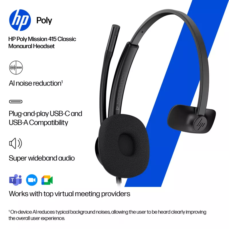 Káblový USB headset HP POLY MISSION 415 USB HS CL WW od HP, model C01A9AA#AC3