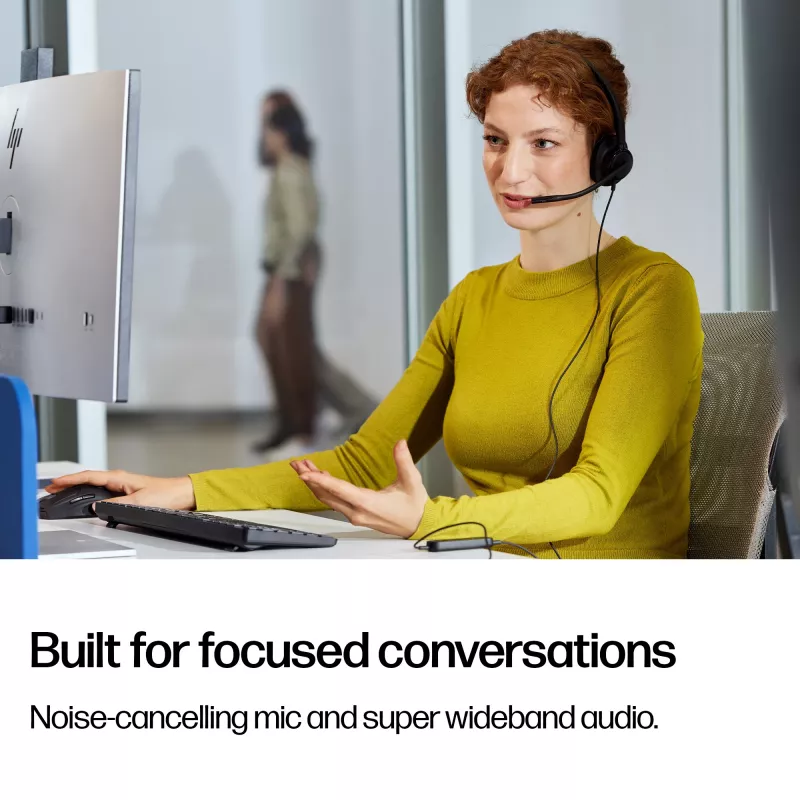 HP Poly Mission 415 monaurálny káblový USB headset (Bulk), 99 g, čierny