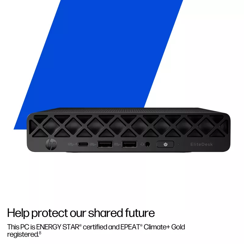 Mini PC HP EliteDesk 8 Mini G1i AI — Intel Core Ultra 7 265T, 16 GB DDR5, 1 TB SSD, Windows 11 Pro, čierna