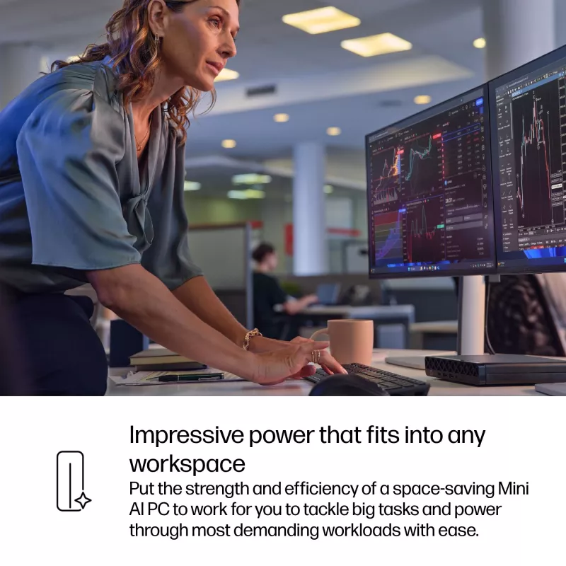 Mini PC HP EliteDesk 8 Mini G1i AI — Intel Core Ultra 7 265T, 16 GB DDR5, 1 TB SSD, Windows 11 Pro, čierna