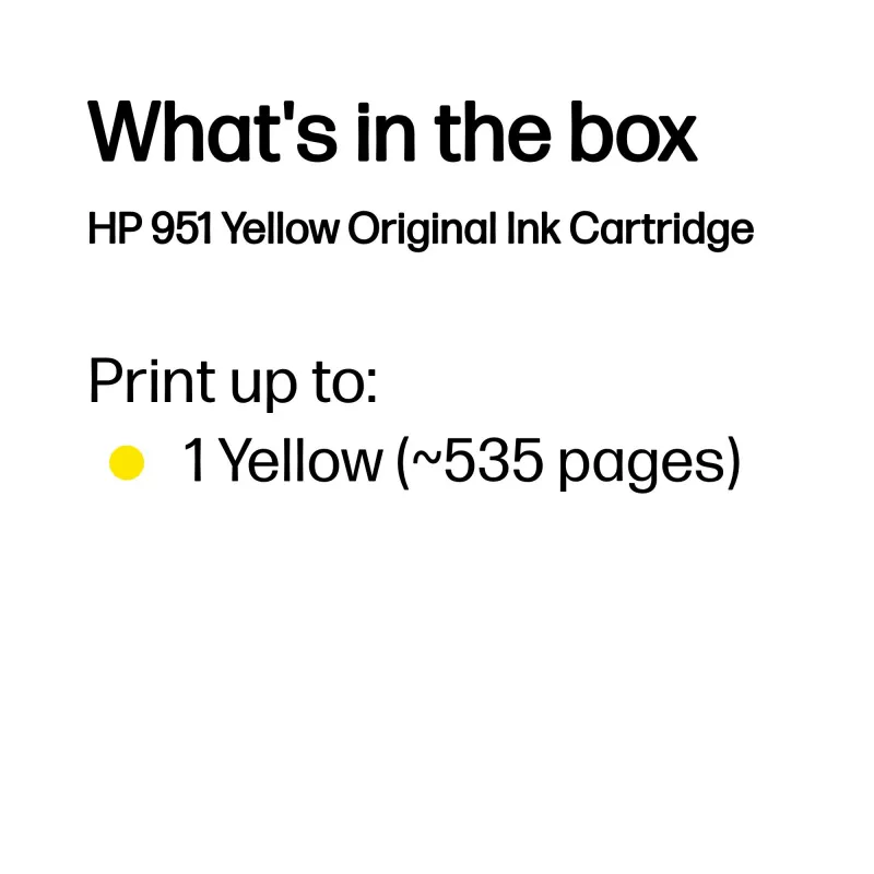 HP 951 žltá originálna atramentová kazeta, žltá, 1 ks, 535 strán
