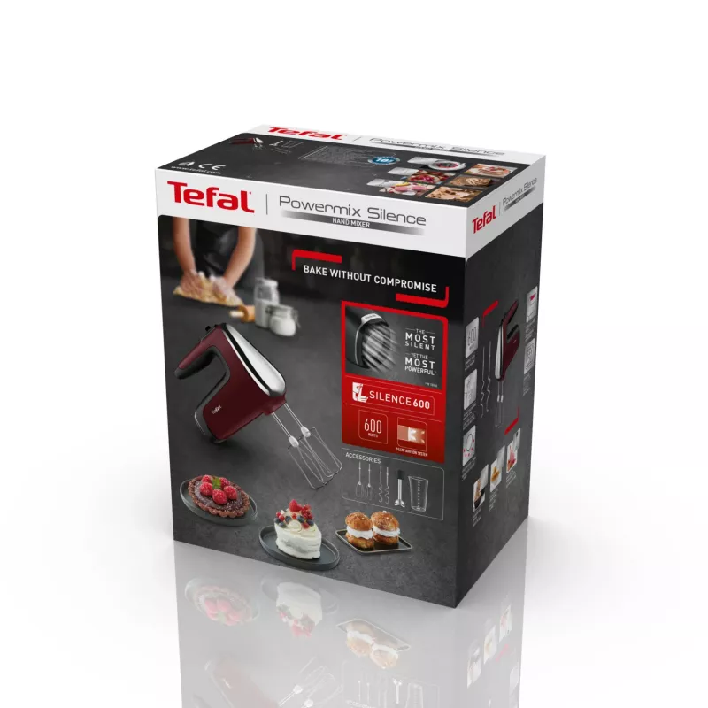 Tefal Powermix Silence HT6525 ručný mixér 600 W červená