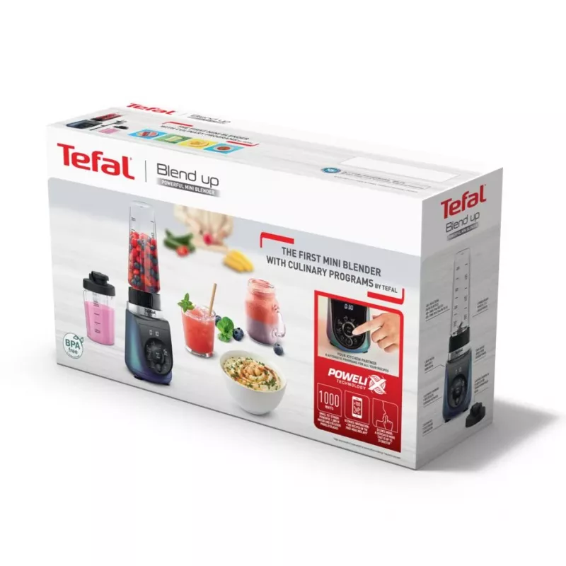 Tefal Blend Up BL19H4F0 mixér 0,85 l stolový mixér 1000 W modrá, transparentná