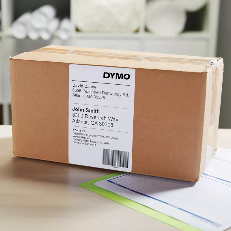 DYMO 2238107 prepravné štítky UPS, 102 x 210 mm, 6 roliek x 140 štítkov, čierne na bielom