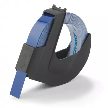 DYMO Authentic Embossing Label Tape | 9 mm x 3 m rolka | biela tlač na modrej | samolepiaca | pre embosovacie prístroje | 1 kus