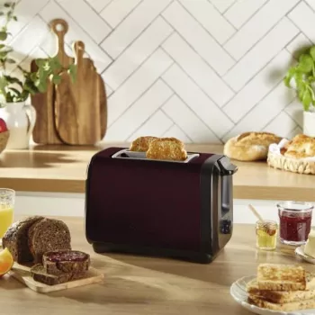 Hriankovač MOULINEX LT5S05E0 — 2 plátky, 1300 W, puzdro z nehrdzavejúcej ocele, čierna/červená