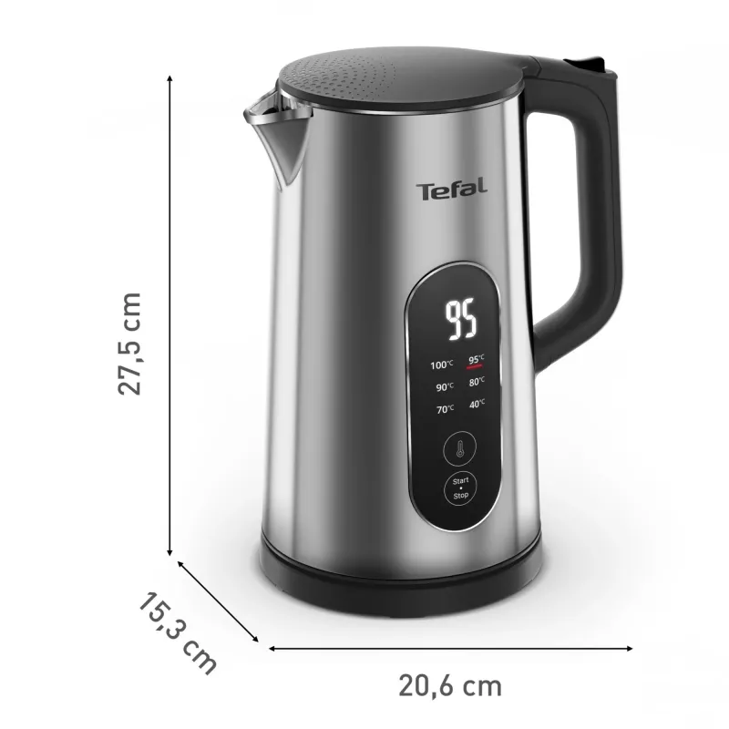 Tefal Selection KI871DE0 rýchlovarná kanvica 1,7 l 1500 W čierna, nehrdzavejúca oceľ