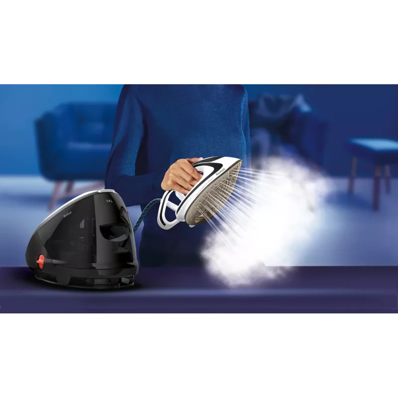 Tefal Pro Express Ultimate GV9550 1,9 l Durilium AirGlide Autoclean žehliaca plocha čierna, biela