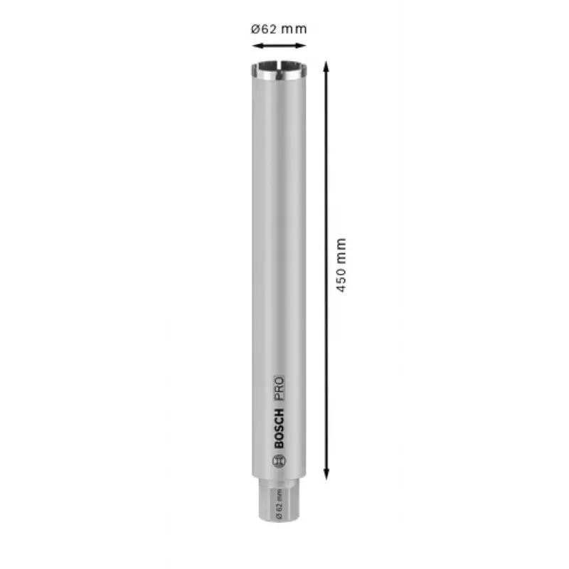 Diamantový jadrový vrták Bosch Standard pre betón, jadrový vrták pre betón, 62 mm