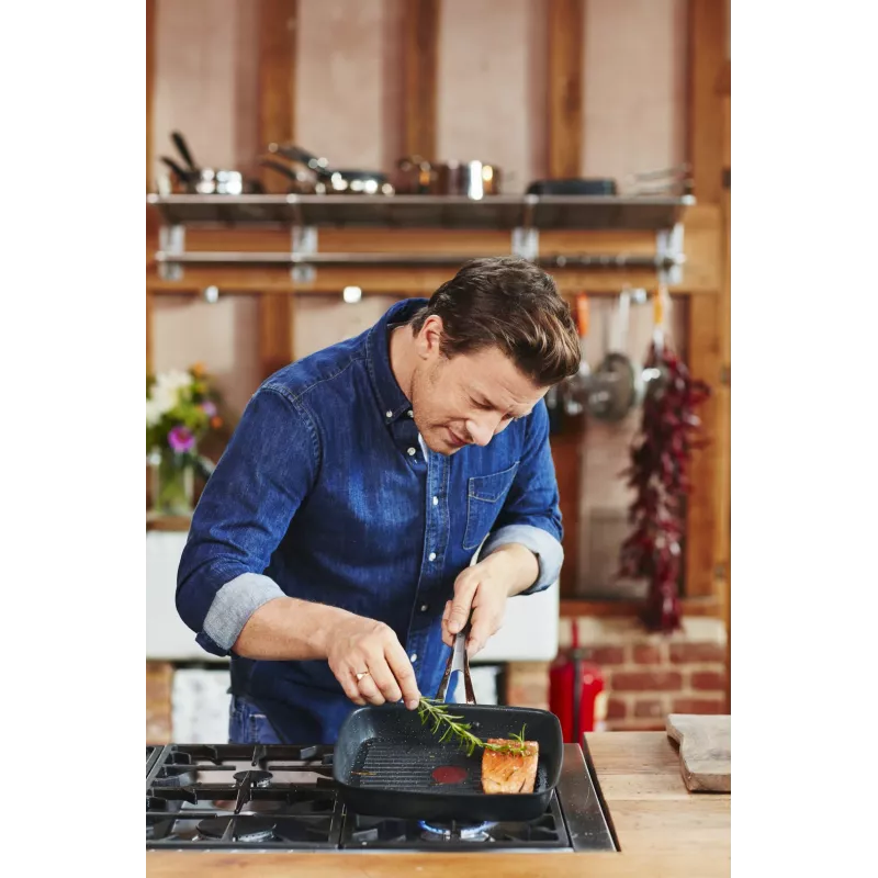 Tefal Jamie Oliver E24541 hranatá forma na pečenie 2,5 l čierna — priemer dna 17,5 cm, rozmer 290×458 mm