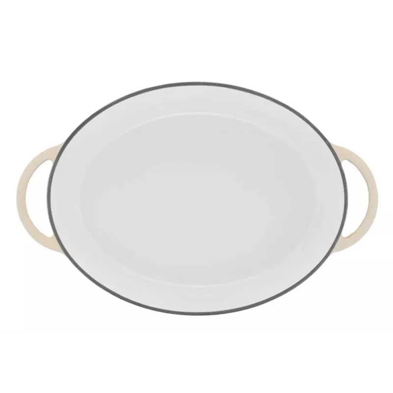 Tefal E25906 oválny béžový liatinový riad, priemer 34 cm, oválny tvar