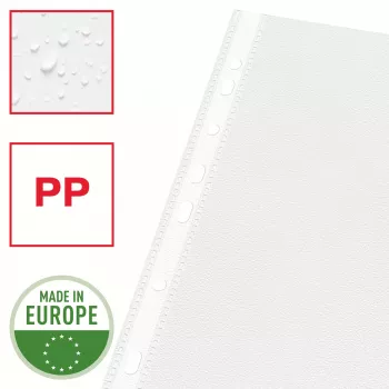 Esselte zakladače A4 – Economy –, 210 x 297 mm (A4), transparentné, polypropylén (PP), na výšku, hore, 230 mm