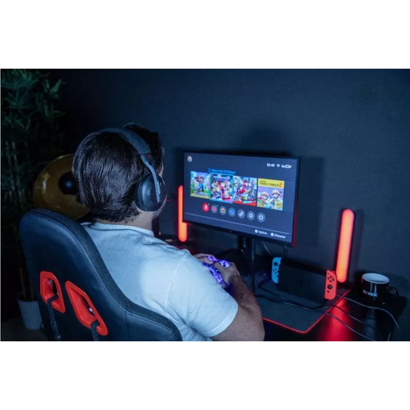 Konix PULSAR headset káblový a bezdrôtový cez hlavu herný USB Type-C Bluetooth čierna