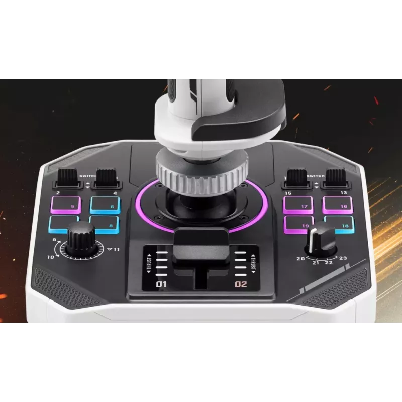 Flightstick Thrustmaster Sol-R 2 HOSAS Space Sim Duo — káblový USB Type-C, analógový/digitálny, čierna/biela