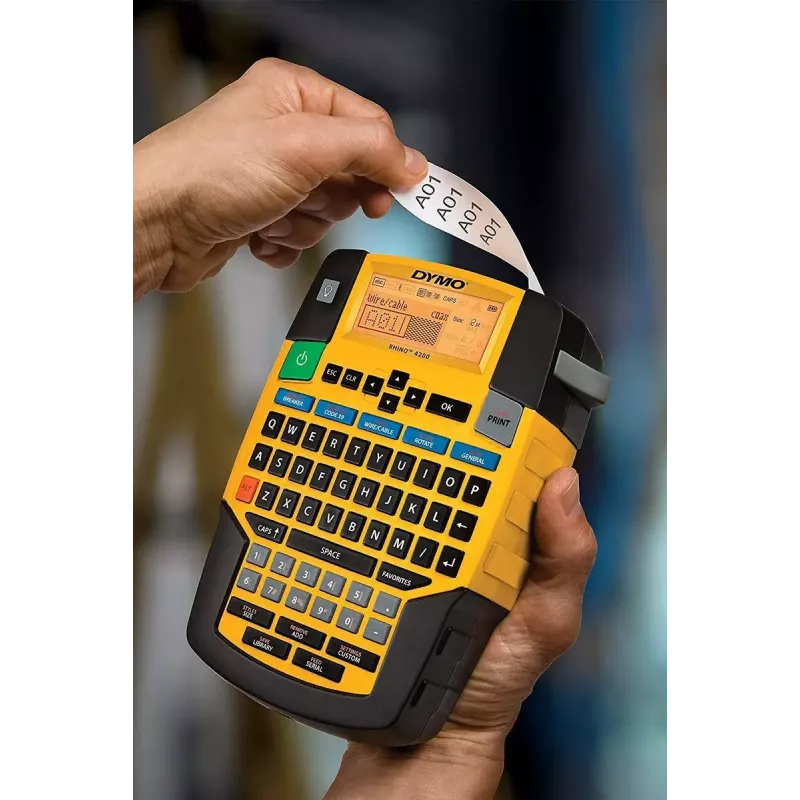 Tlačiareň etikiet Dymo Rhino 4200 Wireless QWERTY — termotransfer, LED displej, Li-Ion batéria, bezdrôtová, 100 formátov etikiet