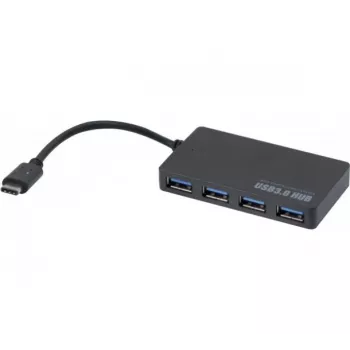 Hypertec 021308-HY rozbočovač USB 3.2 Gen 1 (3.1 Gen 1) Type-C 5000 Mbit/s čierny