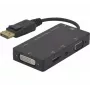 Hypertec 127377-HY adaptér video kábla DisplayPort DVI-D + VGA (D-Sub) + HDMI čierny