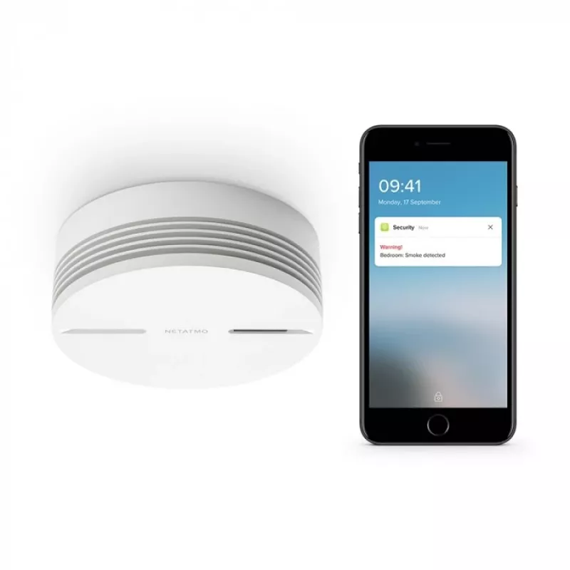 Netatmo NSA-DE inteligentný detektor dymu fotoelektrický reflexný detektor prepojiteľný bezdrôtové pripojenie