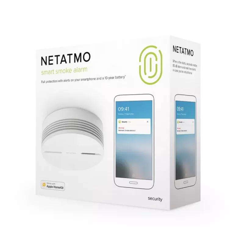 Netatmo NSA-DE inteligentný detektor dymu fotoelektrický reflexný detektor prepojiteľný bezdrôtové pripojenie