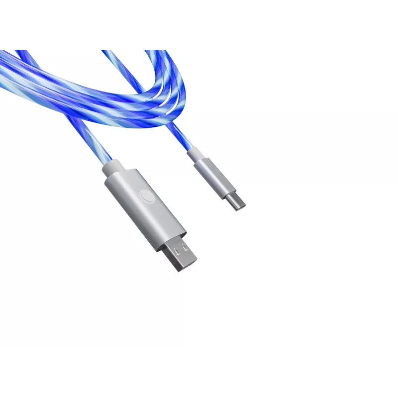Oniverse USB-A na USB-C Quick Charge kábel s LED - 2 metre - biely (multiplatforma)