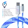 Oniverse USB-A na USB-C Quick Charge kábel s LED - 2 metre - biely (multiplatforma)