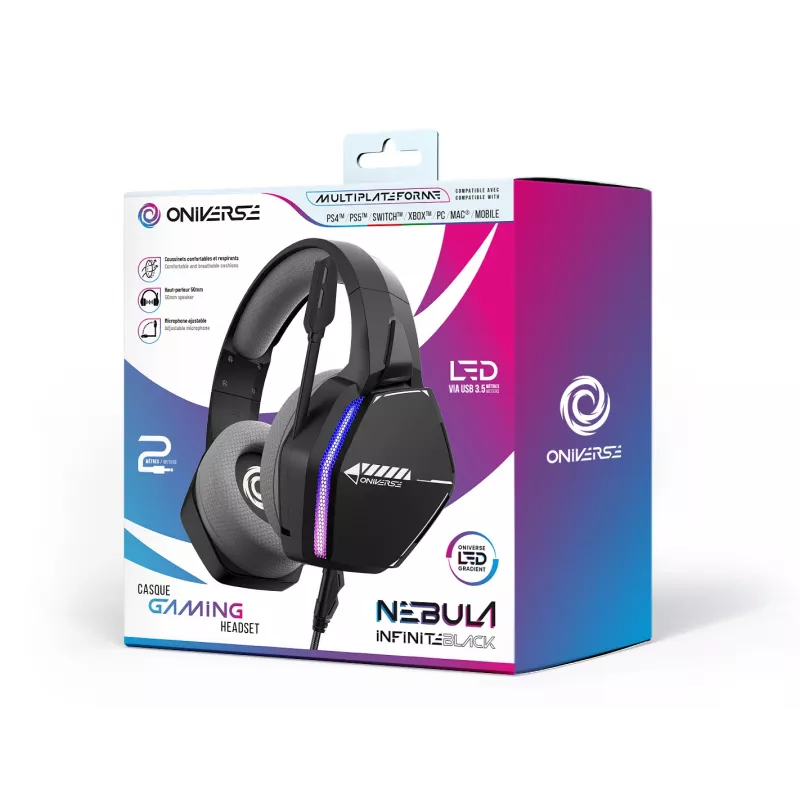 Oniverse herný headset Nebula - Infinite čierny (multiplatforma)