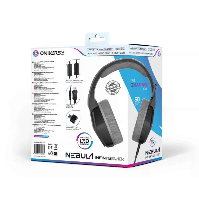 Oniverse herný headset Nebula - Infinite čierny (multiplatforma)