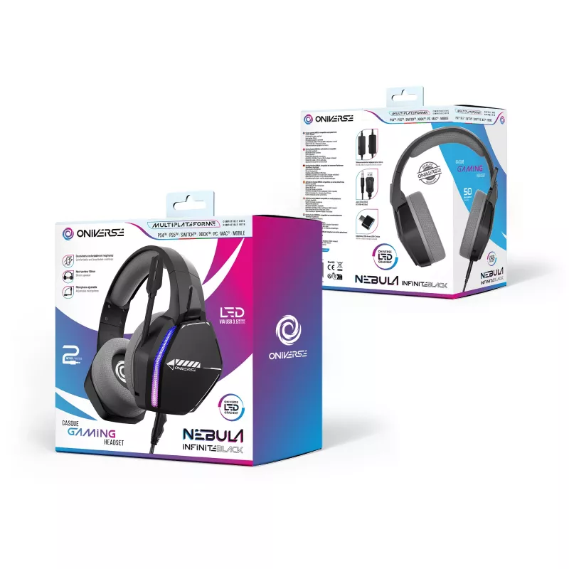 Oniverse herný headset Nebula - Infinite čierny (multiplatforma)