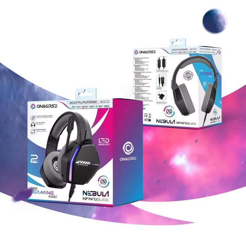 Oniverse herný headset Nebula - Infinite čierny (multiplatforma)