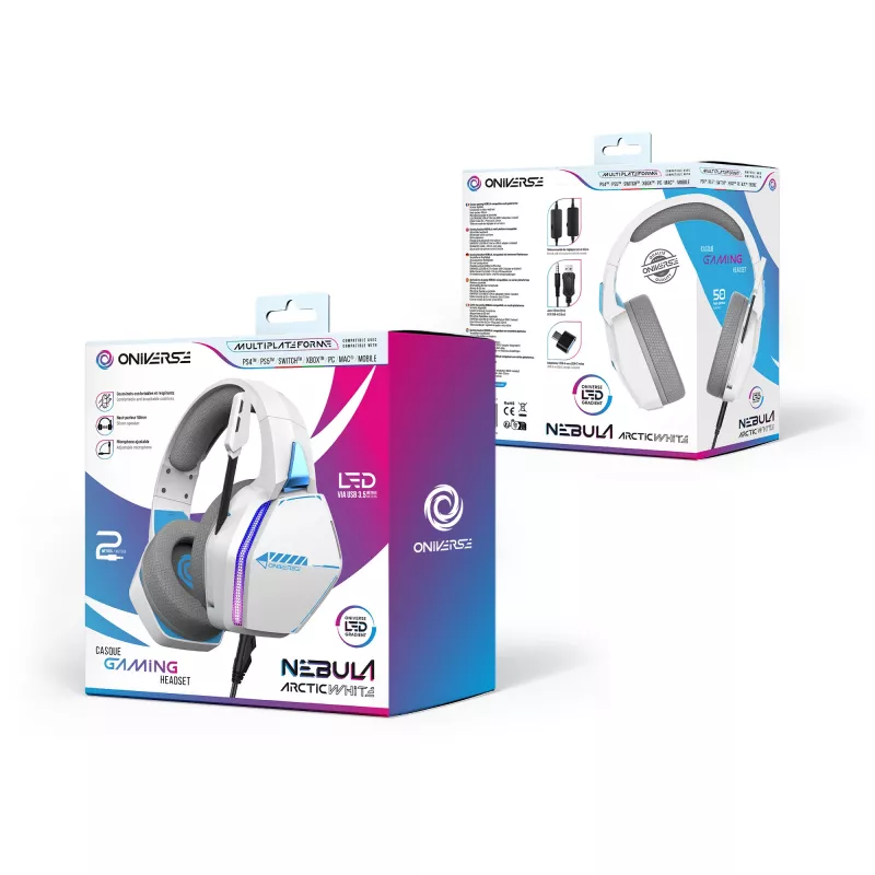 Oniverse herný headset Nebula - Arctic White (multiplatformový)