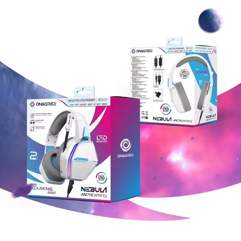 Oniverse herný headset Nebula - Arctic White (multiplatformový)