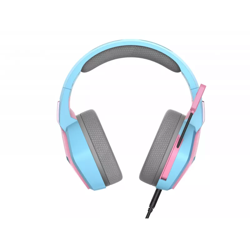 Oniverse Gaming náhlavná súprava Nebula – Diva Pink (multiplatforma), káblová, gaming, 20 – 20000 Hz, 356 g, náhlavná súprava, tyrkysová, ružová