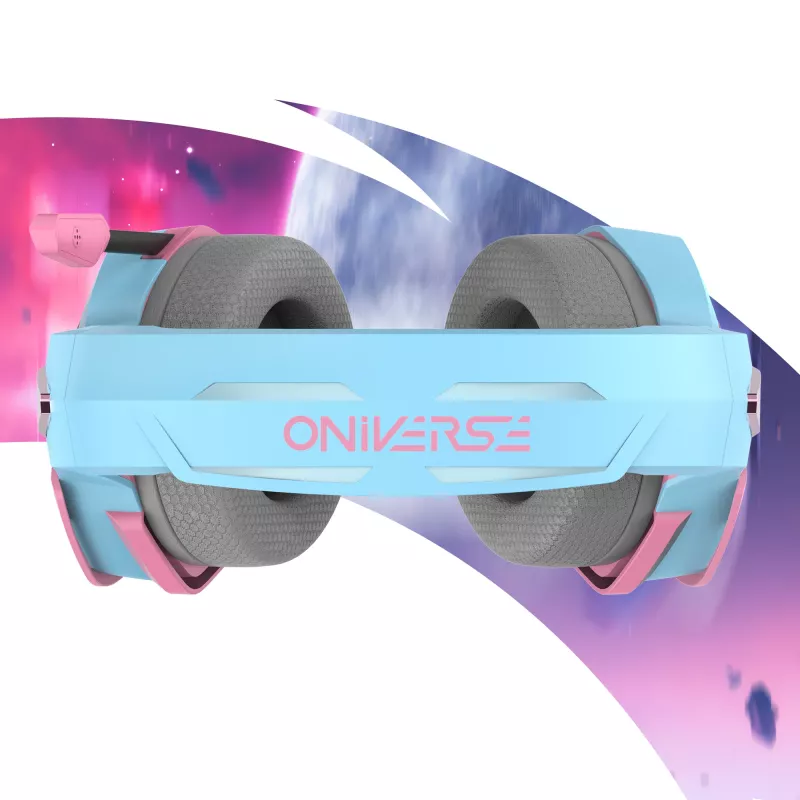 Oniverse Gaming náhlavná súprava Nebula – Diva Pink (multiplatforma), káblová, gaming, 20 – 20000 Hz, 356 g, náhlavná súprava, tyrkysová, ružová