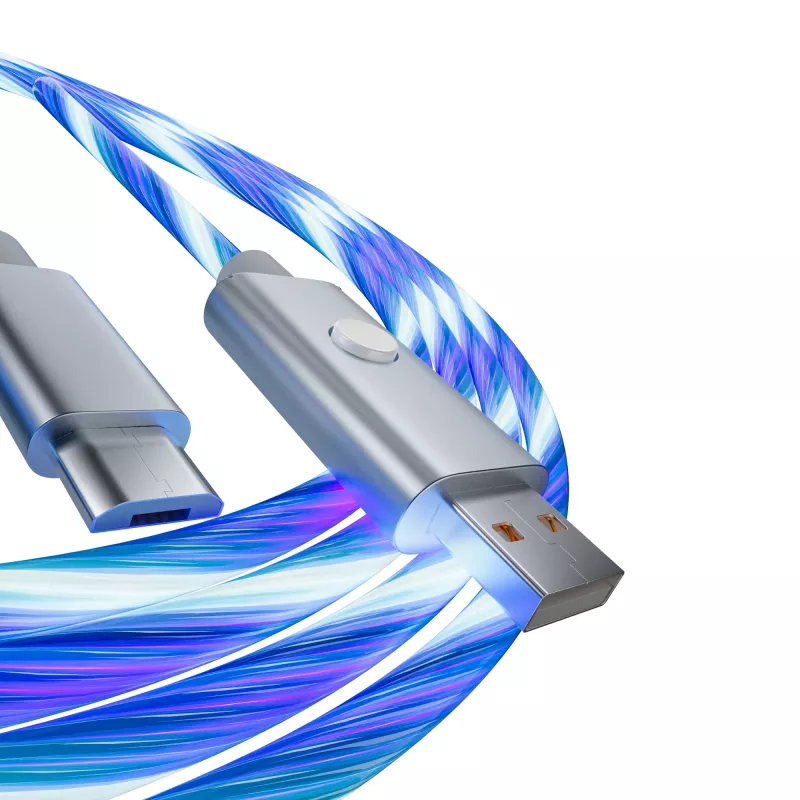 Oniverse Micro-USB nabíjací kábel s LED – 2 metre – biely (multiplatforma)