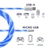 Oniverse Micro-USB nabíjací kábel s LED – 2 metre – biely (multiplatforma)