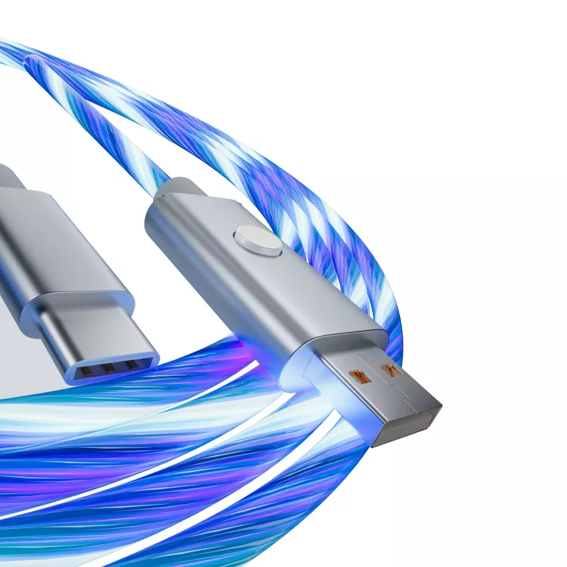 Oniverse USB-C na USB-C rýchlonabíjací kábel – 2 metre – LED (multiplatforma)