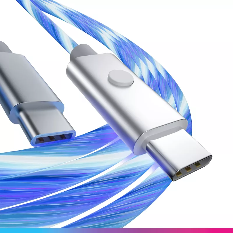 Oniverse USB-C na USB-C rýchlonabíjací kábel – 2 metre – LED (multiplatforma)