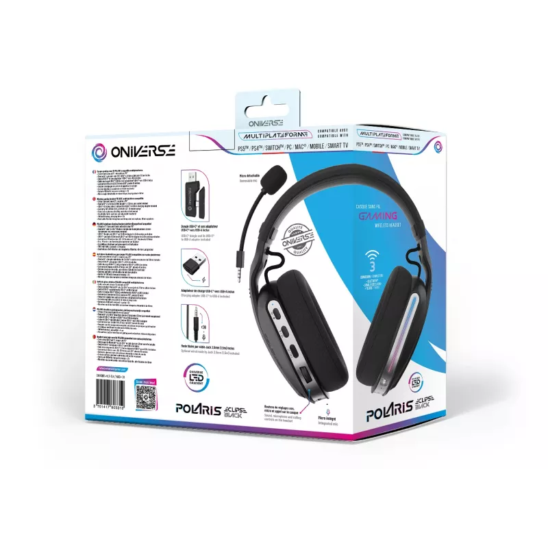Oniverse Wireless Gaming náhlavná súprava Polaris – Eclipse čierna (multiplatforma)