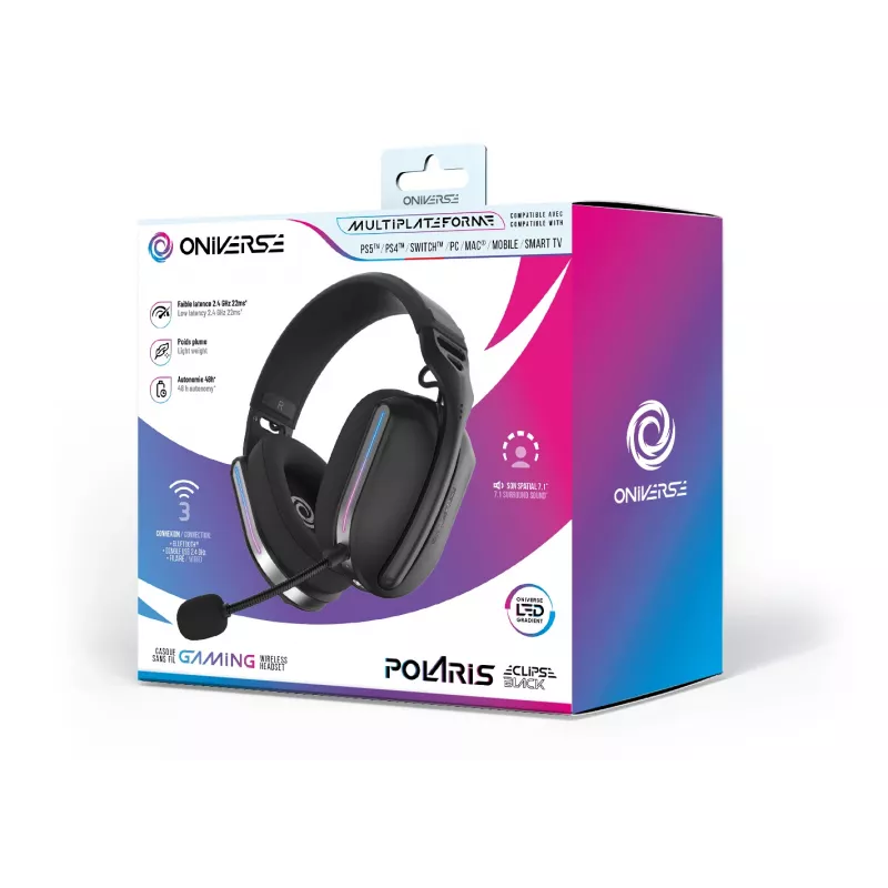 Oniverse Wireless Gaming náhlavná súprava Polaris – Eclipse čierna (multiplatforma)