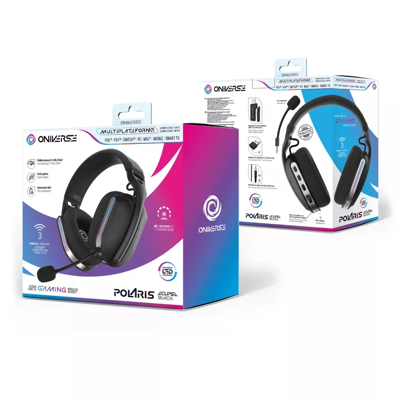 Oniverse Wireless Gaming náhlavná súprava Polaris – Eclipse čierna (multiplatforma)