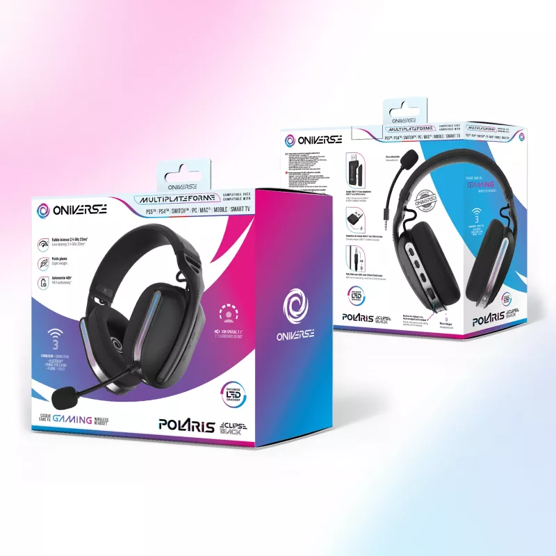 Oniverse Wireless Gaming náhlavná súprava Polaris – Eclipse čierna (multiplatforma)