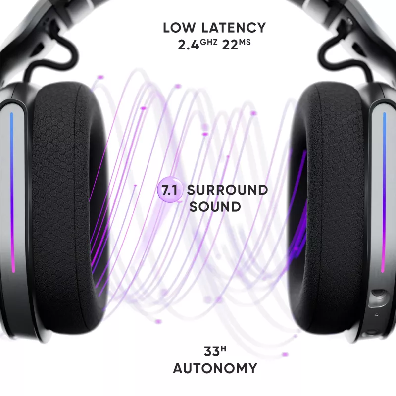 Oniverse Wireless Gaming náhlavná súprava Polaris – Eclipse čierna (multiplatforma)