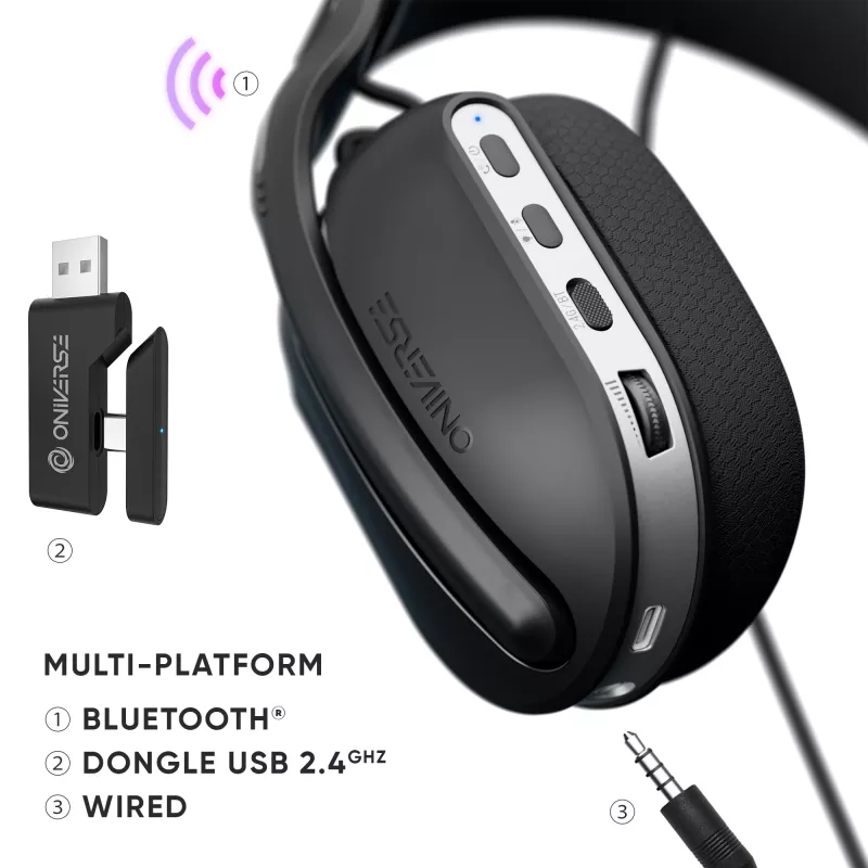 Oniverse Wireless Gaming náhlavná súprava Polaris – Eclipse čierna (multiplatforma)